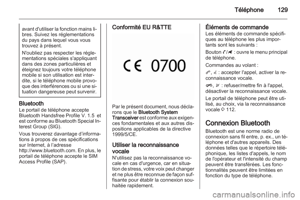 OPEL ZAFIRA C 2013.5 Manuel multimédia (in French) OPEL ZAFIRA C 2013.5 Manuel multimédia (in French)