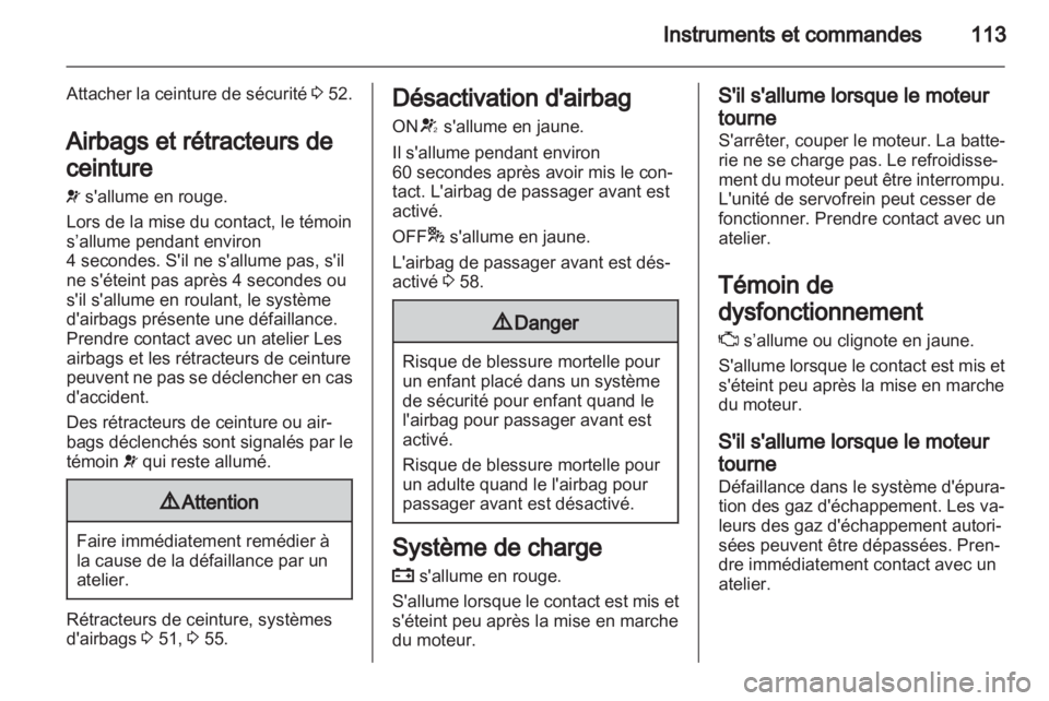 OPEL ZAFIRA TOURER 2013  Manuel dutilisation (in French) 