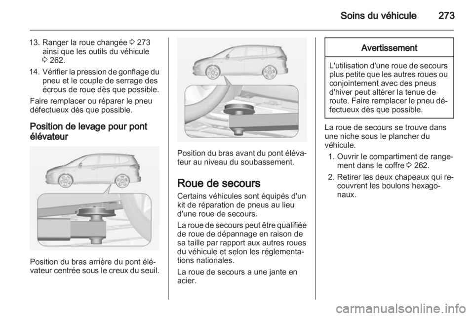 OPEL ZAFIRA TOURER 2013.5  Manuel dutilisation (in French) 