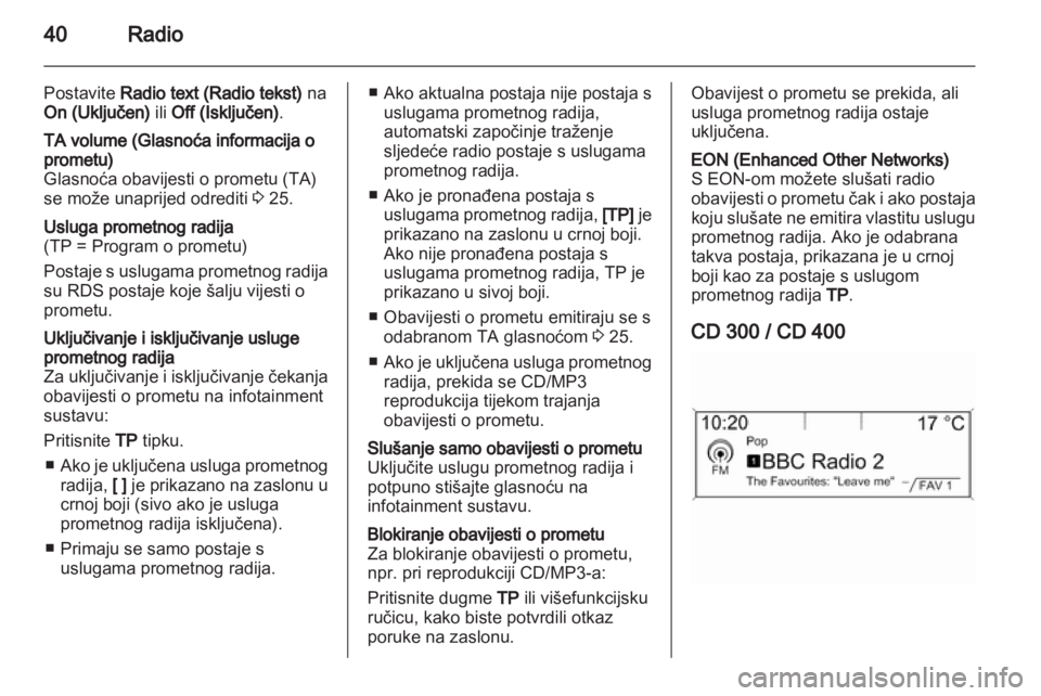 OPEL ASTRA J 2012  Priručnik za Infotainment (in Croatian) 