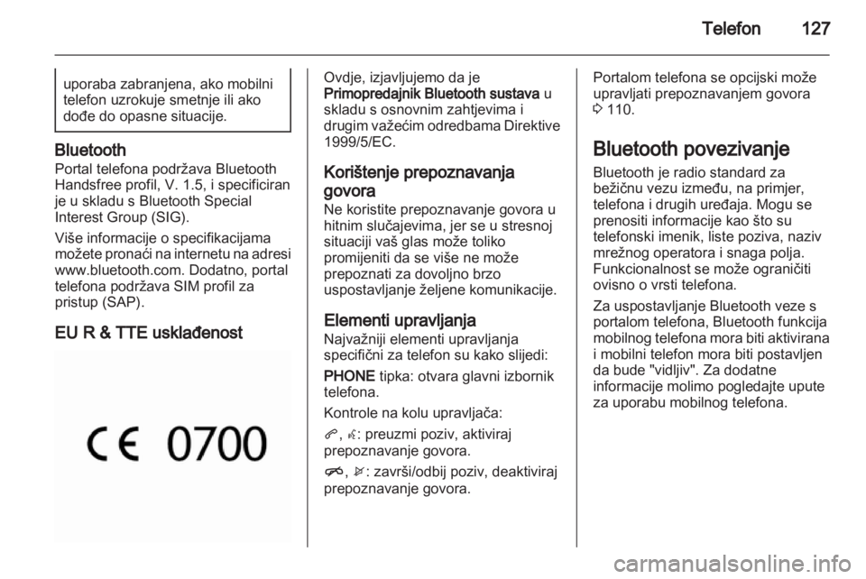 OPEL CASCADA 2013.5  Priručnik za Infotainment (in Croatian) 