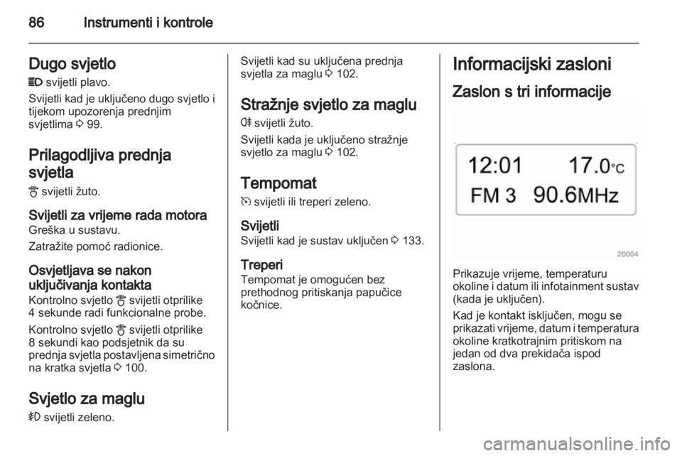 OPEL CORSA 2013  Priručnik za vlasnika (in Croatian) 