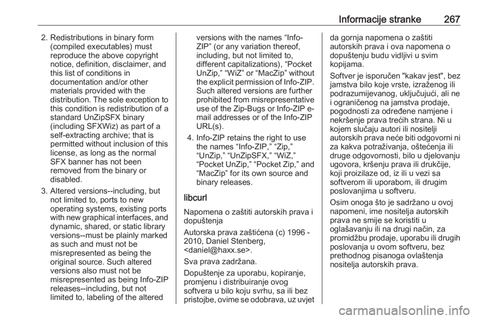 OPEL GRANDLAND X 2019  Priručnik za vlasnika (in Croatian) Informacije stranke2672. Redistributions in binary form(compiled executables) must
reproduce the above copyright
notice, definition, disclaimer, and
this list of conditions in
documentation and/or oth