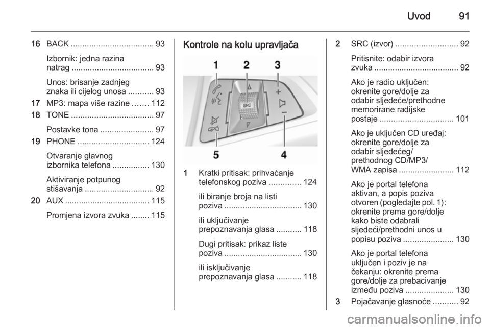 OPEL MERIVA 2015 Priručnik za Infotainment (in Croatian) Uvod91
16BACK .................................... 93
Izbornik: jedna razina
natrag .................................... 93
Unos: brisanje zadnjeg
znaka ili cijelog unosa ...........93
17 MP3: mapa vi OPEL MERIVA 2015 Priručnik za Infotainment (in Croatian) Uvod91
16BACK .................................... 93
Izbornik: jedna razina
natrag .................................... 93
Unos: brisanje zadnjeg
znaka ili cijelog unosa ...........93
17 MP3: mapa vi