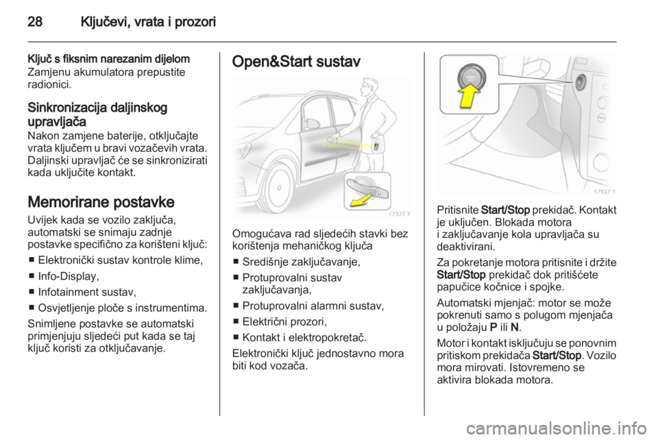 OPEL ZAFIRA 2012  Priručnik za vlasnika (in Croatian) 