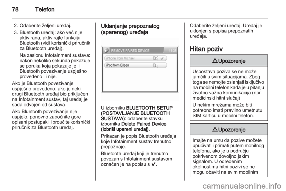 OPEL ZAFIRA B 2014  Priručnik za Infotainment (in Croatian) 