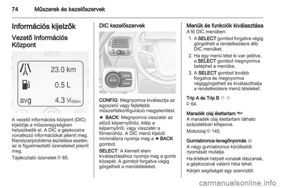 OPEL AMPERA 2012.5  Kezelési útmutató (in Hungarian) 