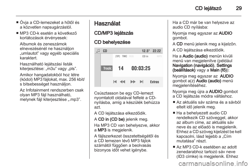 OPEL CORSA 2010.5  Infotainment kézikönyv (in Hungarian) 