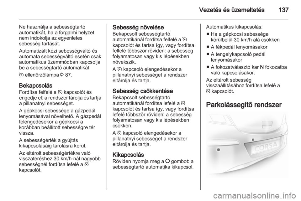 OPEL CORSA 2013.5  Kezelési útmutató (in Hungarian) 