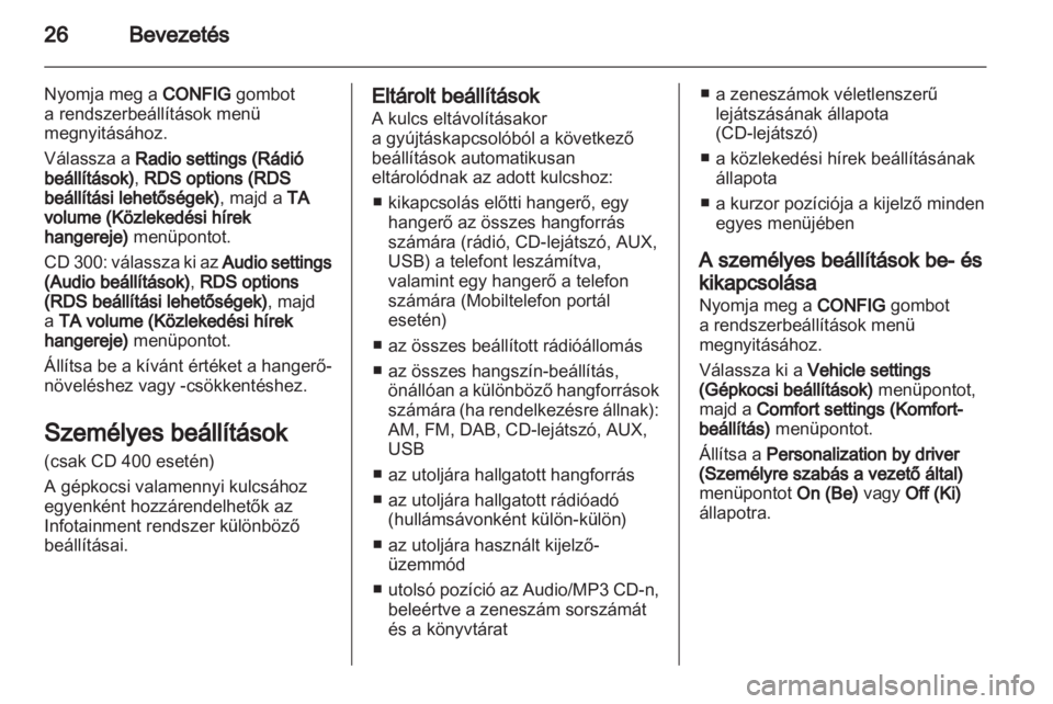 OPEL MERIVA 2011.5  Infotainment kézikönyv (in Hungarian) 