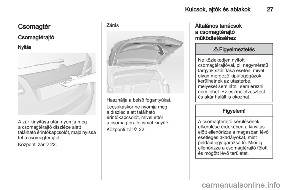 OPEL MERIVA 2012.5  Kezelési útmutató (in Hungarian) 