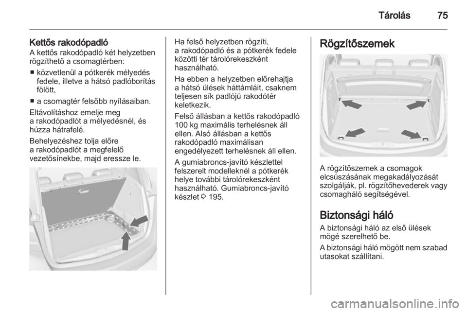 OPEL MERIVA 2012.5  Kezelési útmutató (in Hungarian) 
