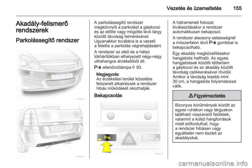 OPEL ZAFIRA 2011  Kezelési útmutató (in Hungarian) 