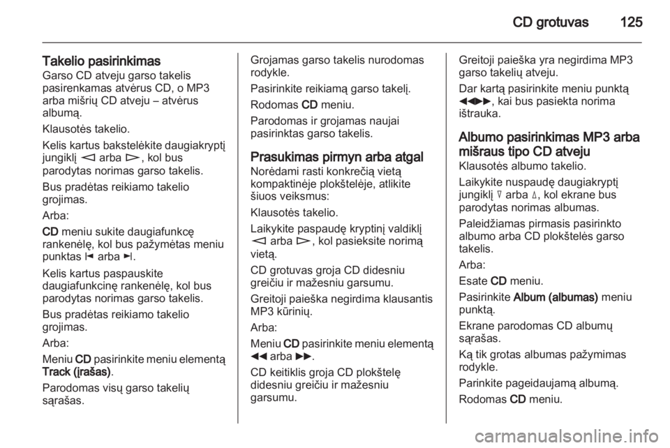 OPEL CORSA 2013.5  Informacijos ir pramogų sistemos vadovas (in Lithuanian) 