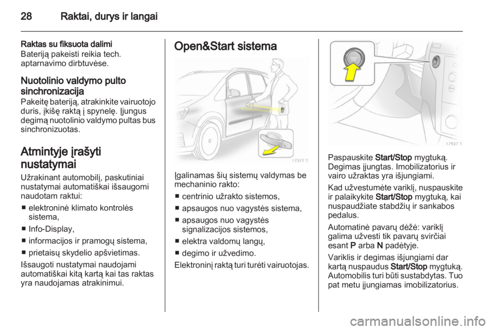 OPEL ZAFIRA 2011  Savininko vadovas (in Lithuanian) 