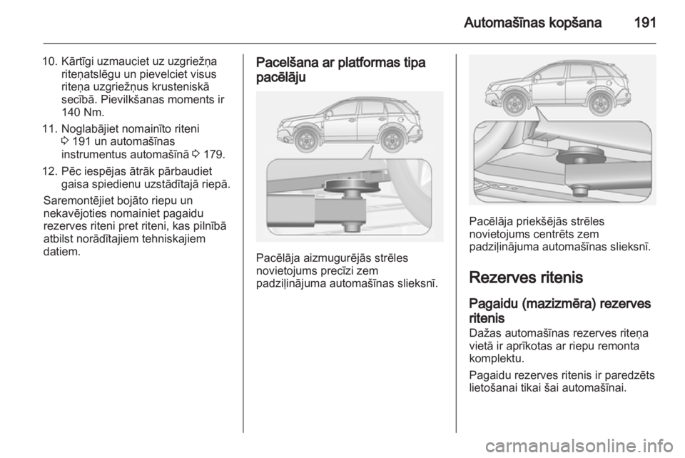 OPEL ANTARA 2012.5  Īpašnieka rokasgrāmata (in Latvian) 