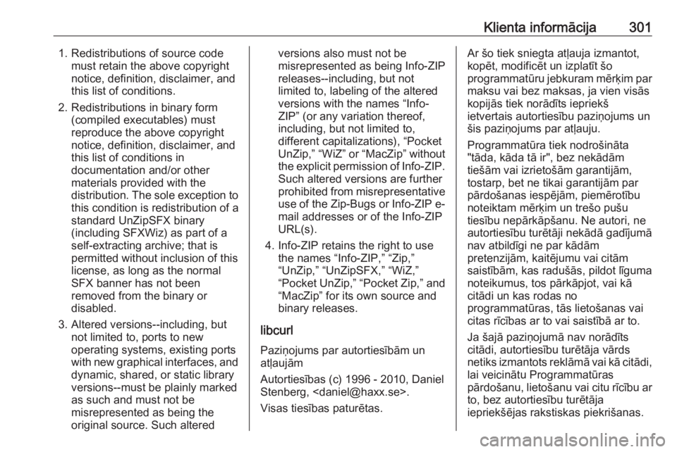 OPEL ASTRA J 2018 Īpašnieka rokasgrāmata (in Latvian) Klienta informācija3011. Redistributions of source codemust retain the above copyright
notice, definition, disclaimer, and
this list of conditions.
2. Redistributions in binary form (compiled executa OPEL ASTRA J 2018 Īpašnieka rokasgrāmata (in Latvian) Klienta informācija3011. Redistributions of source codemust retain the above copyright
notice, definition, disclaimer, and
this list of conditions.
2. Redistributions in binary form (compiled executa