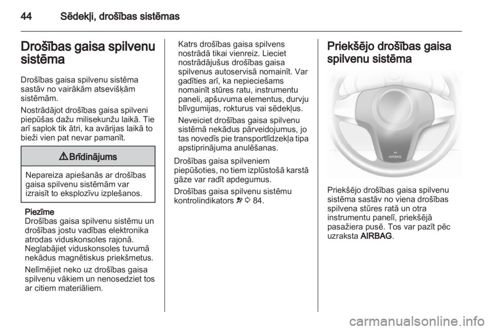 OPEL CORSA 2013.5  Īpašnieka rokasgrāmata (in Latvian) 