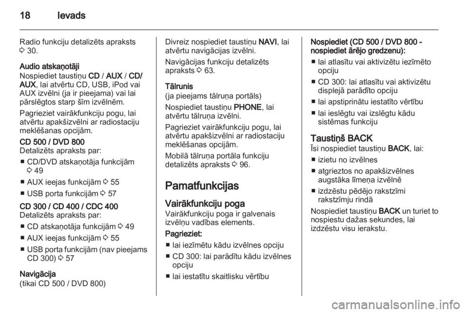 OPEL MERIVA 2011  Informācijas un izklaides sistēmas rokasgrāmata (in Latvian) 