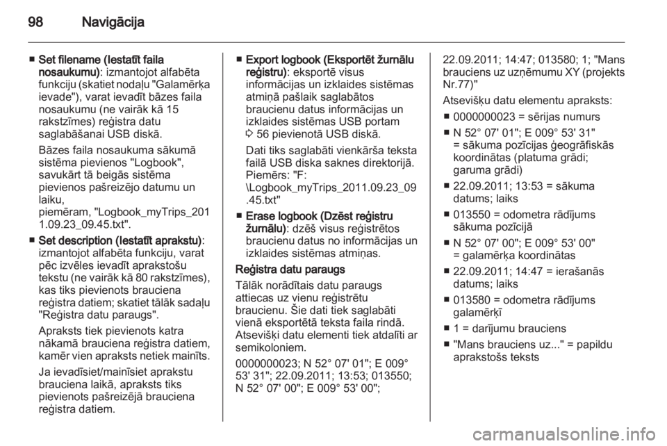 OPEL MERIVA 2012  Informācijas un izklaides sistēmas rokasgrāmata (in Latvian) 