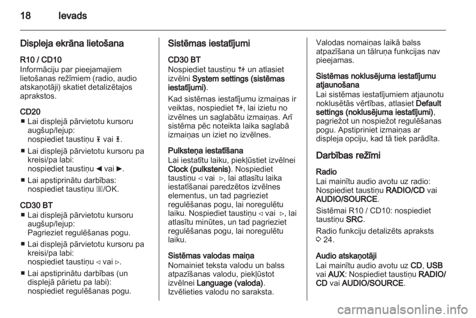 OPEL VIVARO 2012  Informācijas un izklaides sistēmas rokasgrāmata (in Latvian) 