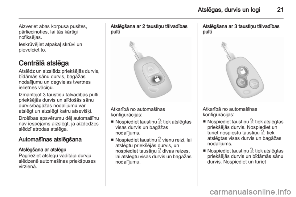 OPEL VIVARO 2013  Īpašnieka rokasgrāmata (in Latvian) 