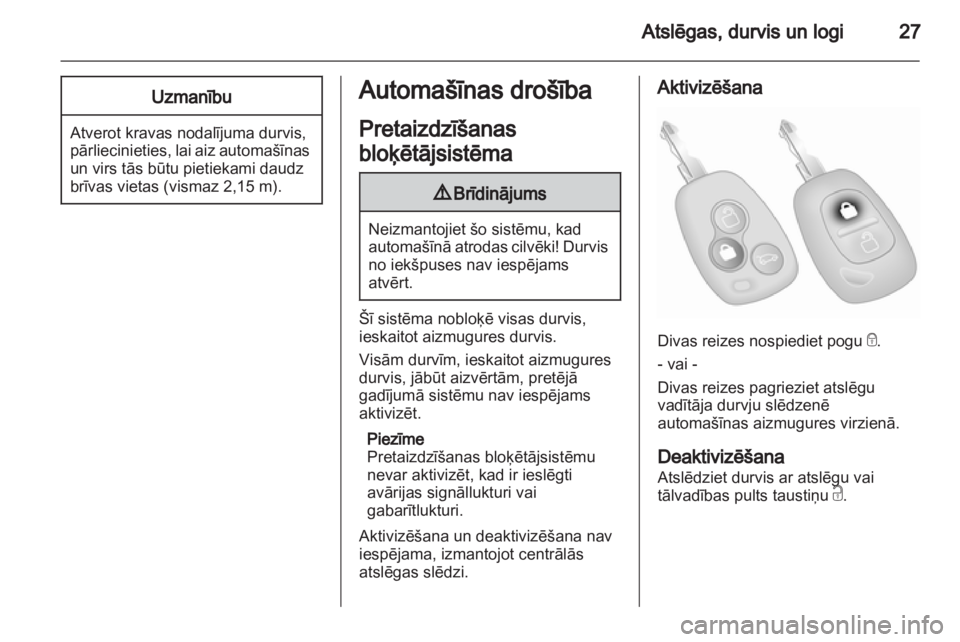 OPEL VIVARO 2013  Īpašnieka rokasgrāmata (in Latvian) 