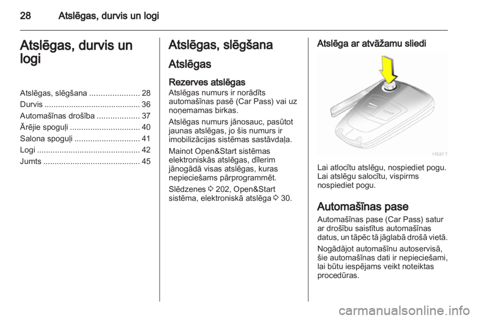 OPEL ZAFIRA 2013  Īpašnieka rokasgrāmata (in Latvian) 