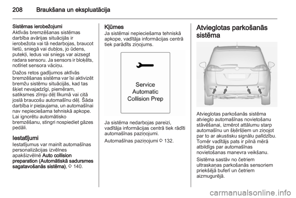 OPEL ZAFIRA TOURER 2013.5  Īpašnieka rokasgrāmata (in Latvian) 