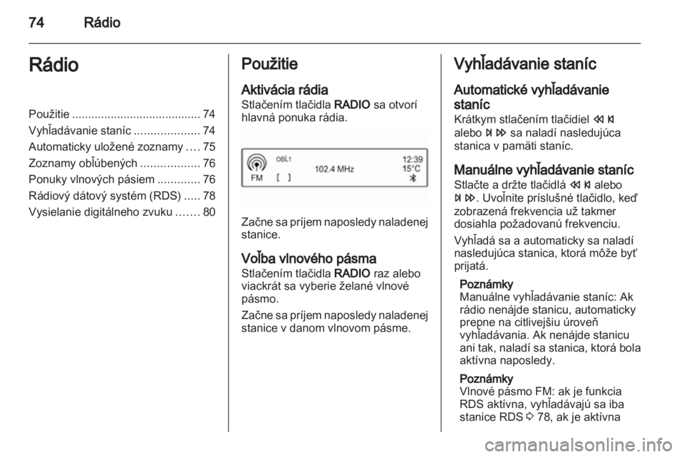 OPEL ADAM 2013.5  Návod na obsluhu informačného systému (in Slovak) 