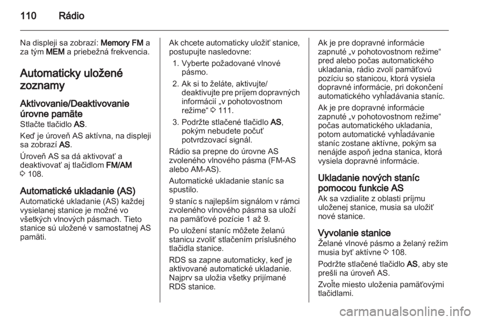 OPEL ANTARA 2012  Návod na obsluhu informačného systému (in Slovak) 