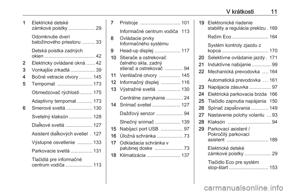 OPEL COMBO E 2019.75  Používateľská príručka (in Slovak) V krátkosti111Elektrické detské
zámkové poistky ...................29
Odomknutie dverí
batožinového priestoru .........33
Detská poistka zadných
okien ..................................... 4