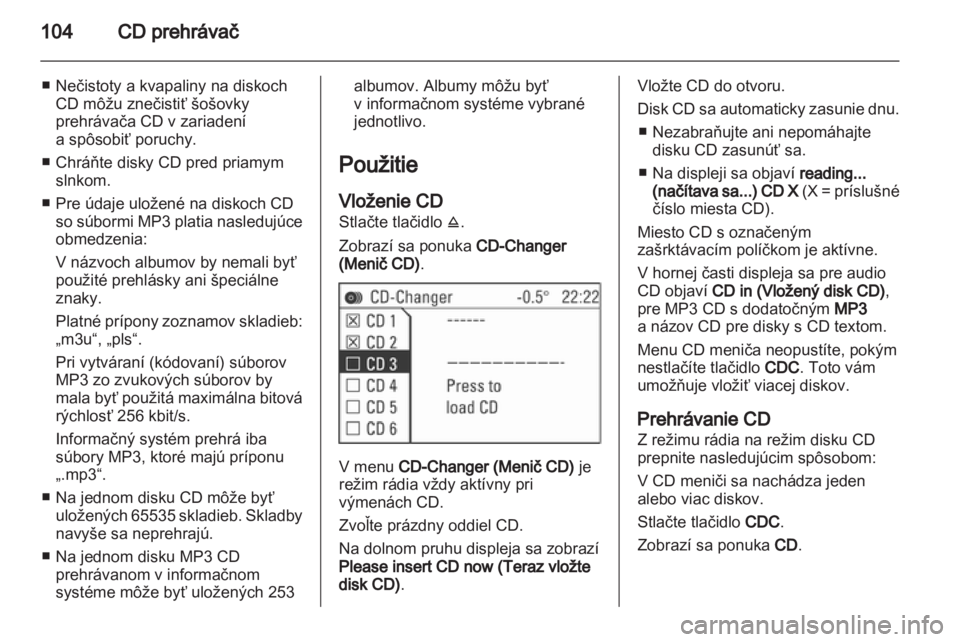 OPEL CORSA 2010.5  Návod na obsluhu informačného systému (in Slovak) 