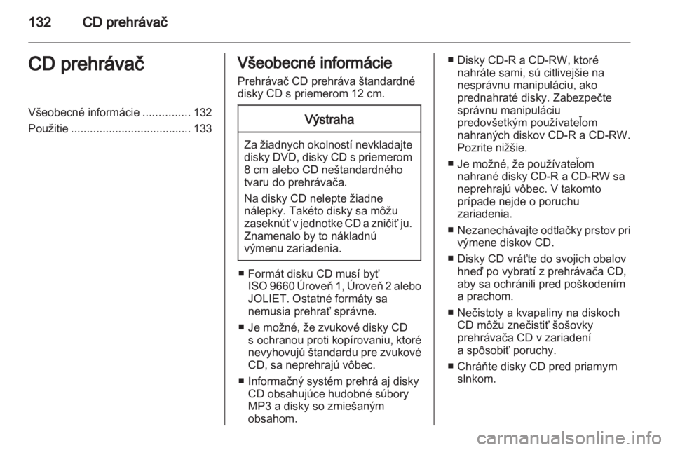 OPEL CORSA 2010.5  Návod na obsluhu informačného systému (in Slovak) 