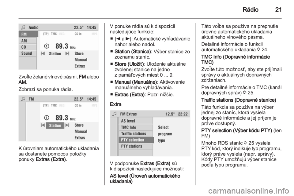 OPEL CORSA 2010.5  Návod na obsluhu informačného systému (in Slovak) 