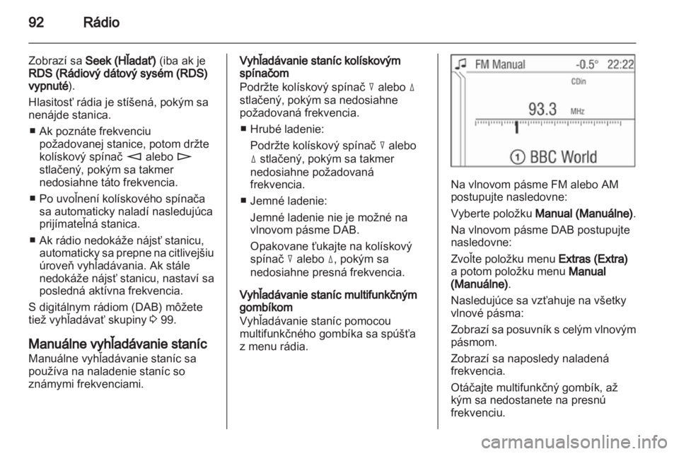 OPEL CORSA 2010.5  Návod na obsluhu informačného systému (in Slovak) 