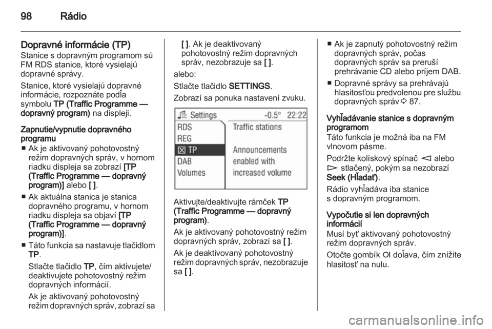 OPEL CORSA 2010.5  Návod na obsluhu informačného systému (in Slovak) 