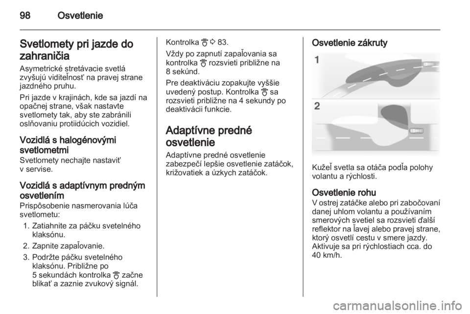 OPEL CORSA 2012  Používateľská príručka (in Slovak) 