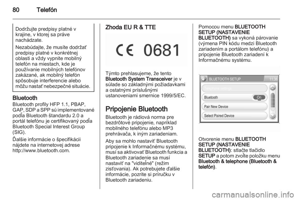 OPEL CORSA 2013.5  Návod na obsluhu informačného systému (in Slovak) 
