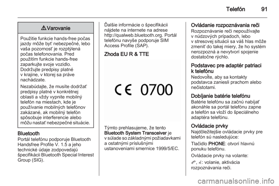 OPEL INSIGNIA 2010.5  Návod na obsluhu informačného systému (in Slovak) 
