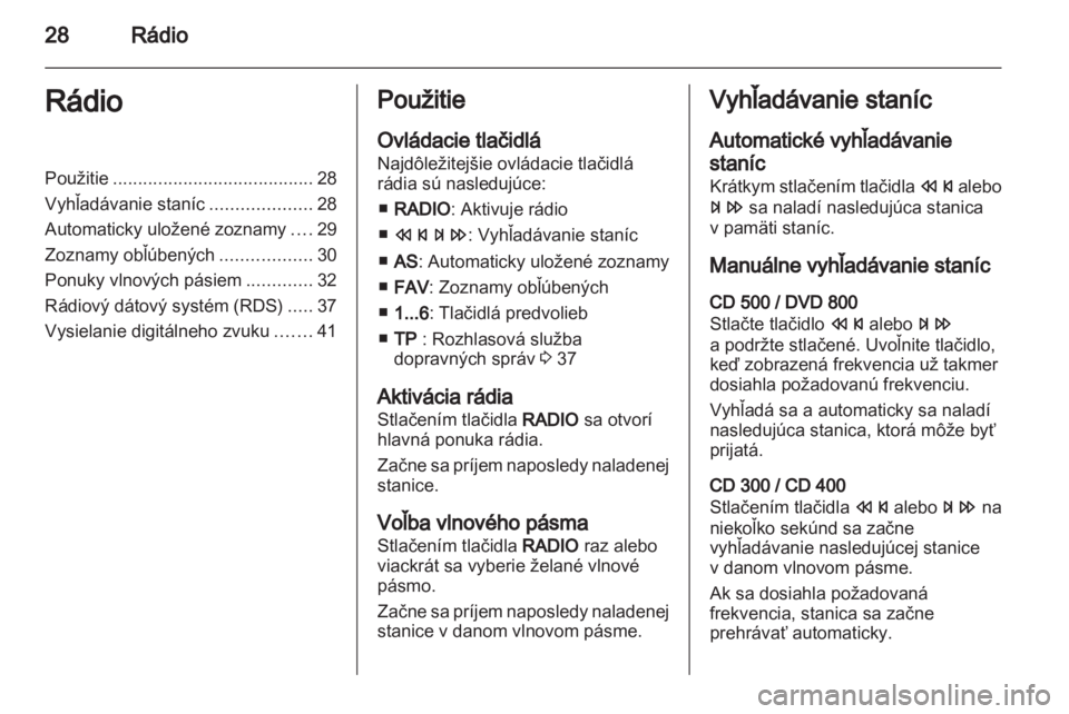 OPEL INSIGNIA 2011  Návod na obsluhu informačného systému (in Slovak) 