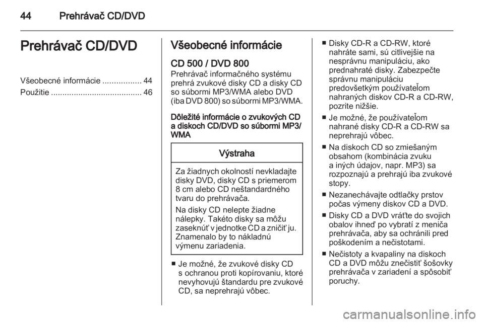 OPEL INSIGNIA 2011  Návod na obsluhu informačného systému (in Slovak) 