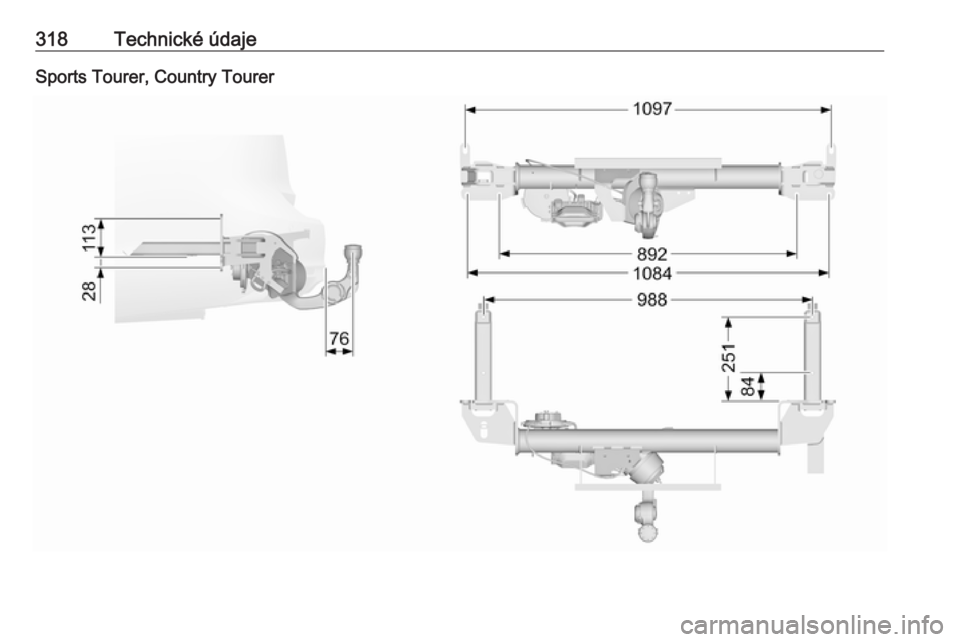 OPEL INSIGNIA BREAK 2018  Používateľská príručka (in Slovak) 318Technické údajeSports Tourer, Country Tourer 