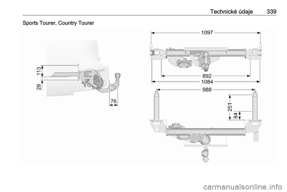 OPEL INSIGNIA BREAK 2019  Používateľská príručka (in Slovak) Technické údaje339Sports Tourer, Country Tourer 