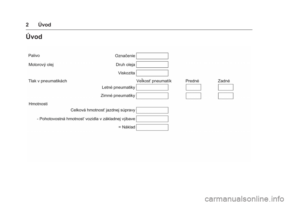 OPEL KARL 2016 Používateľská príručka (in Slovak) OPEL Karl Owner Manual (GMK-Localizing-EU LHD-9231167) - 2016 - crc -
9/9/15
2 Úvod
Úvod OPEL KARL 2016 Používateľská príručka (in Slovak) OPEL Karl Owner Manual (GMK-Localizing-EU LHD-9231167) - 2016 - crc -
9/9/15
2 Úvod
Úvod