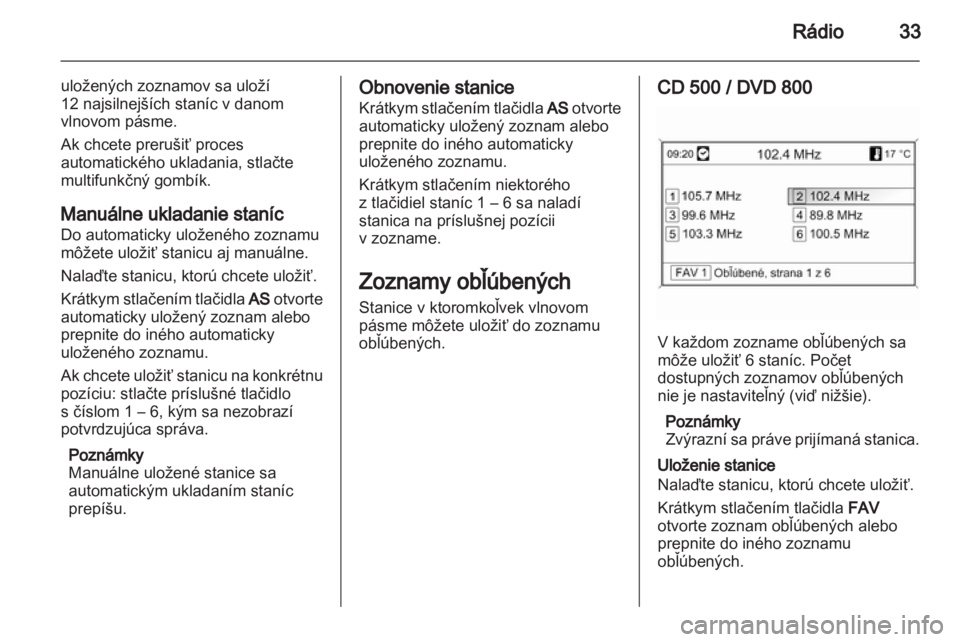 OPEL MERIVA 2011  Návod na obsluhu informačného systému (in Slovak) 