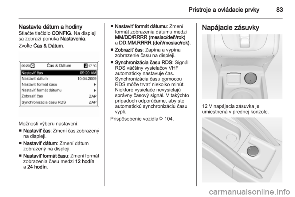 OPEL MERIVA 2011  Používateľská príručka (in Slovak) 