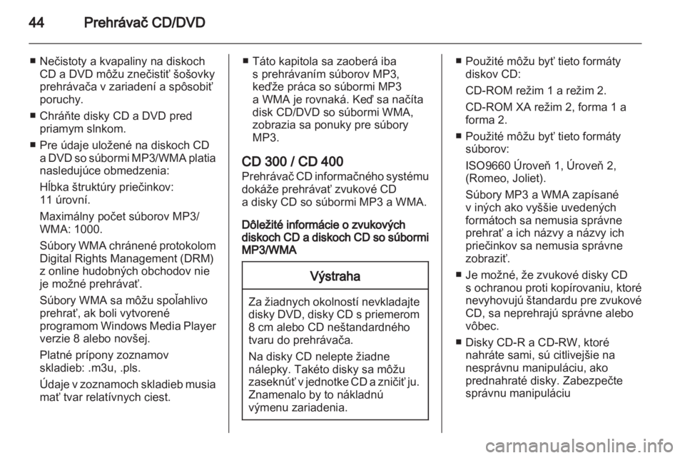 OPEL MERIVA 2011.25  Návod na obsluhu informačného systému (in Slovak) 