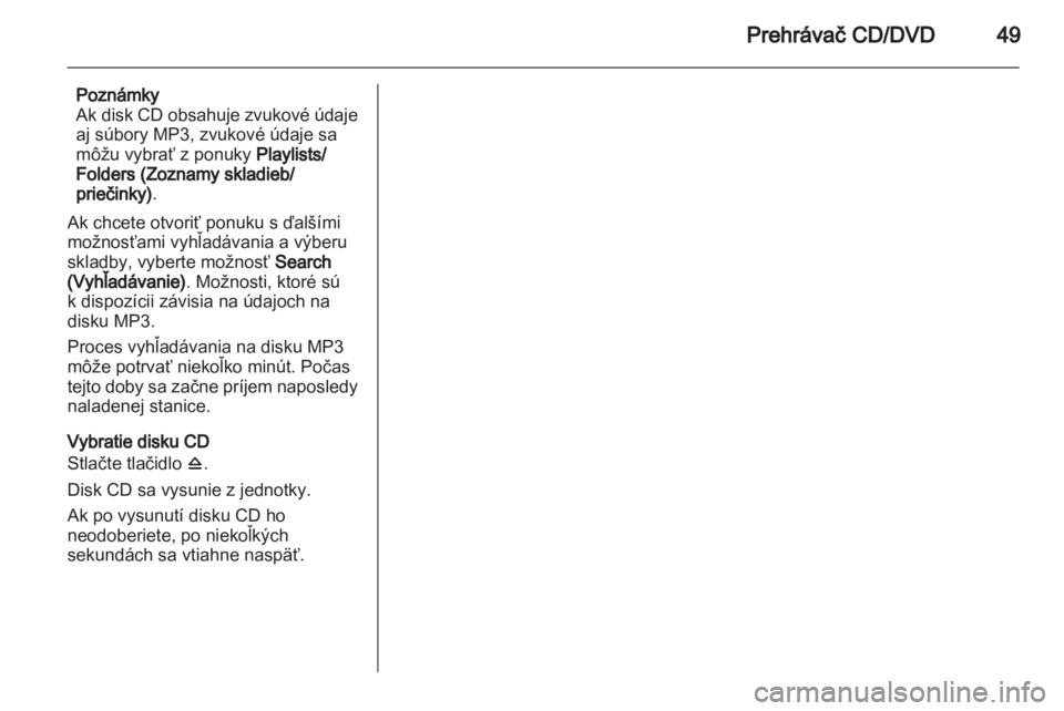 OPEL MERIVA 2011.25  Návod na obsluhu informačného systému (in Slovak) 