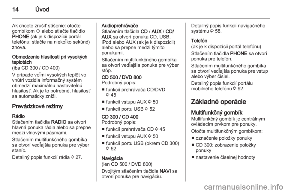 OPEL MERIVA 2011.5  Návod na obsluhu informačného systému (in Slovak) 